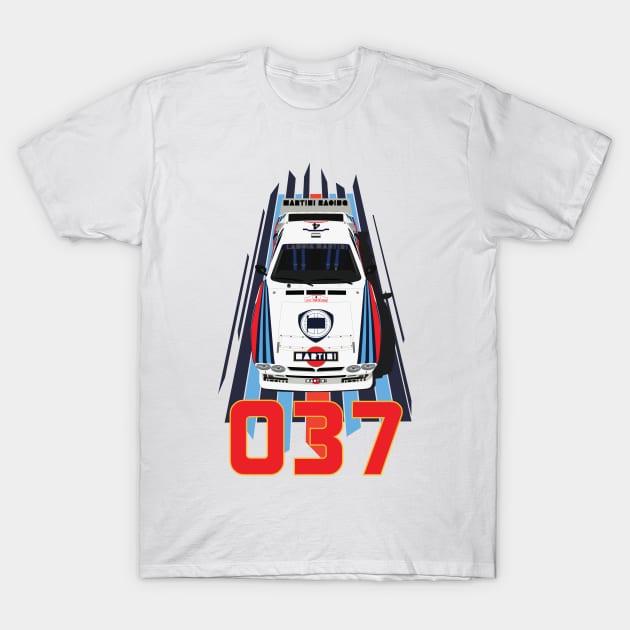 037 Rally T-Shirt by AutomotiveArt